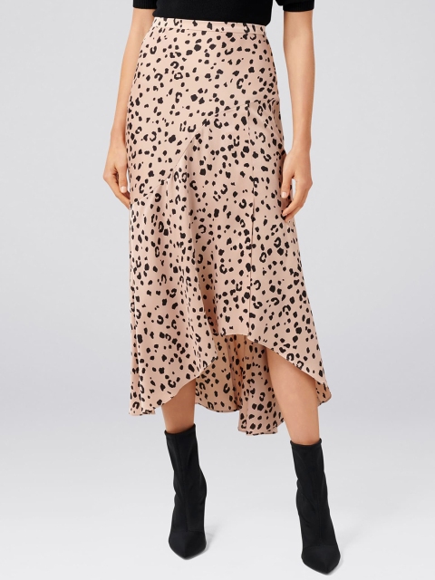 

Forever New Women Pink & Black Printed A-Line Skirt