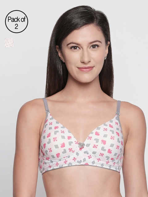 

Bodycare Pack Of 2 Printed Non-Wired Heavily Padded Everyday Bra E6572, Multi