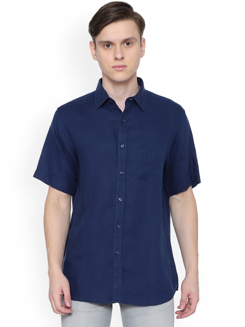 

Allen Solly Men Navy Blue Slim Fit Solid Casual Shirt