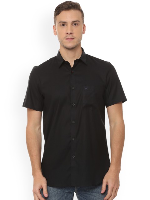 

Allen Solly Men Black Slim Fit Solid Casual Shirt