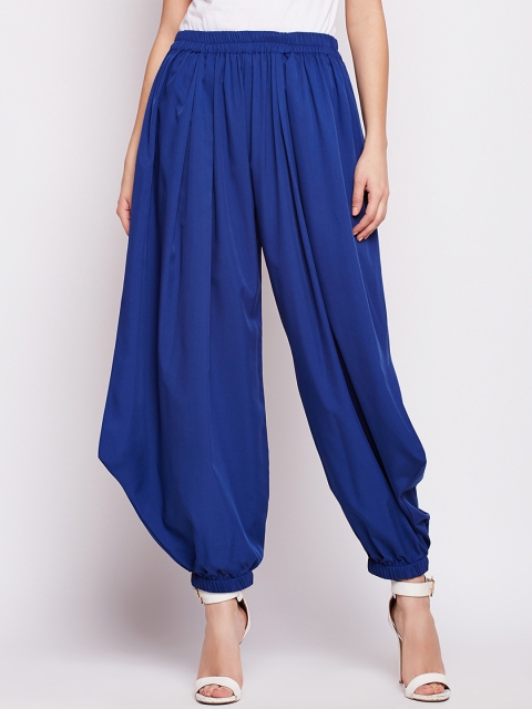 

FABNEST Women Blue Solid Harem Pants