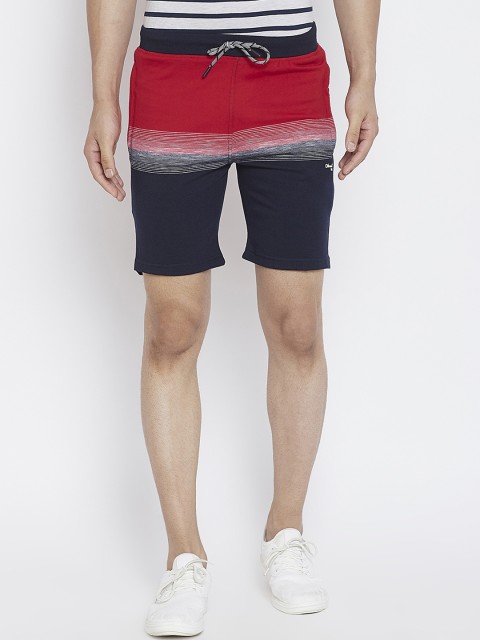 

Okane Men Navy Blue Colourblocked Regular Fit Regular Shorts