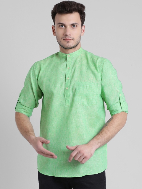 

Being Fab Men Green Regular Fit Solid Casual Shirt
