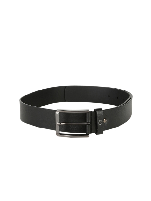 

V Dot Men Black Textured Leather Belt