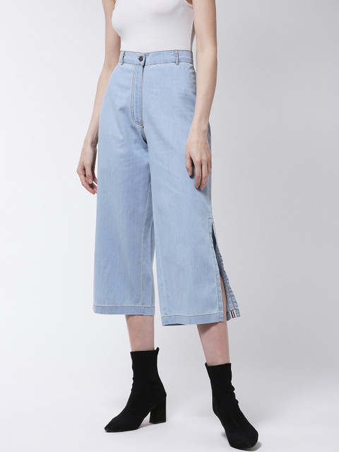 

MAGRE Women Blue Loose Fit Solid Culottes