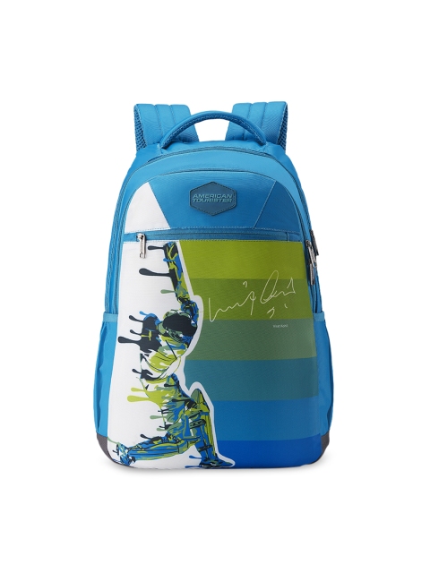 

AMERICAN TOURISTER Unisex Blue & Green Printed Backpack