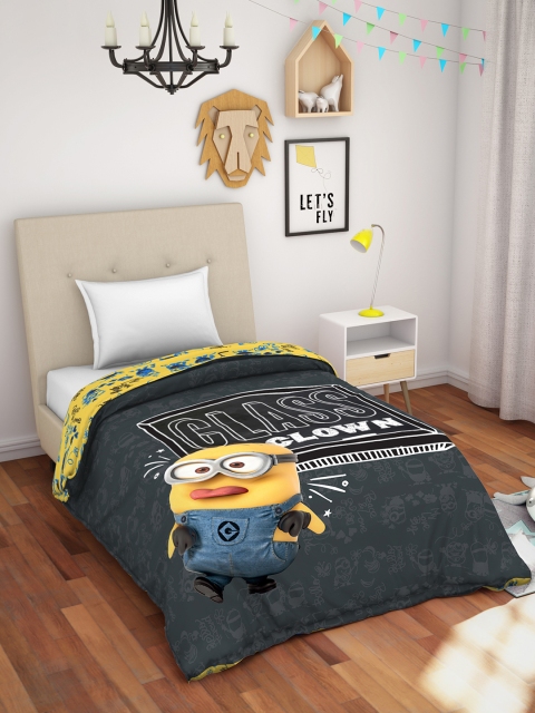 

SPACES Yellow Cartoon Characters AC Room 150 GSM Single Bed Comforter