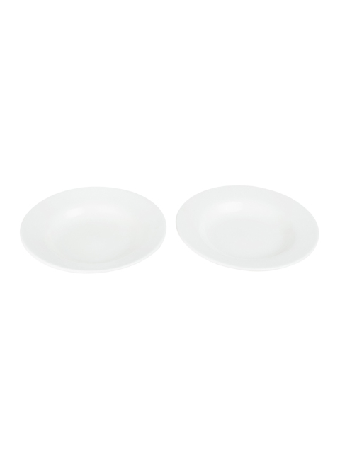 

SONG BIRD Set of 2 White Solid Ceramic Plates