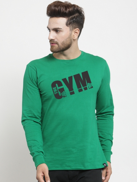 

Friskers Men Green Printed Round Neck T-shirt
