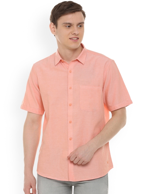 

Allen Solly Men Peach-Coloured Regular Fit Solid Casual Shirt