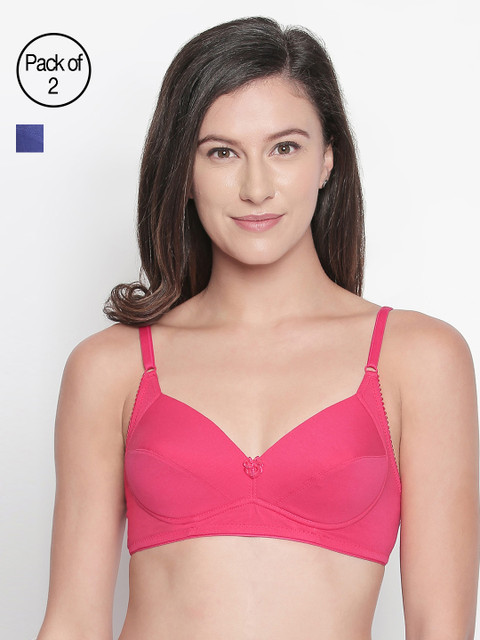 

Bodycare Pack Of 2 Solid Non-Wired Heavily Padded Everyday Bra E5531BLRA, Blue