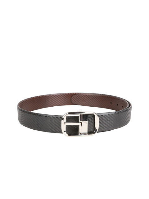 

Van Heusen Men Black Textured Leather Belt