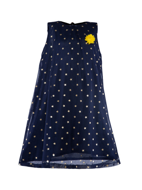 

Stylo Bug Girls Navy Blue Printed A-Line Dress