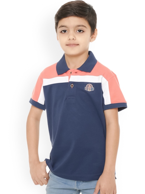 

BodyGlove Boys Blue Colourblocked Polo Collar T-shirt