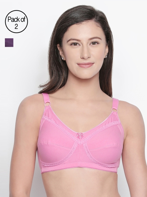 

Bodycare Pack Of 2 Solid Non-Wired Non Padded Everyday Bra E5584DPURA, Purple