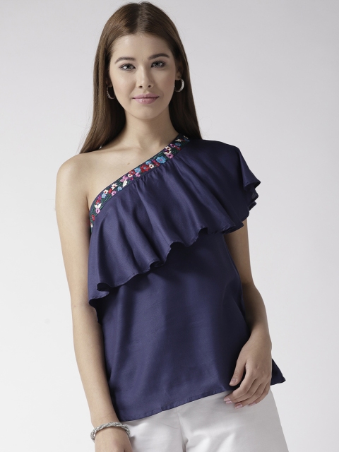 

20Dresses Women Navy Blue Solid Top