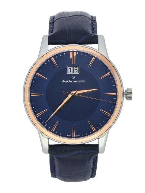

claude bernard Men Blue Analogue Watch 63003 357R BUIR