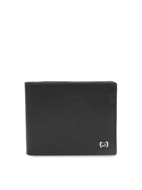 

Da Milano Men Black Solid Leather Two Fold Wallet