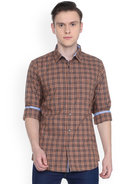 

Van Heusen Sport Men Brown & Brown Slim Fit Checked Casual Shirt
