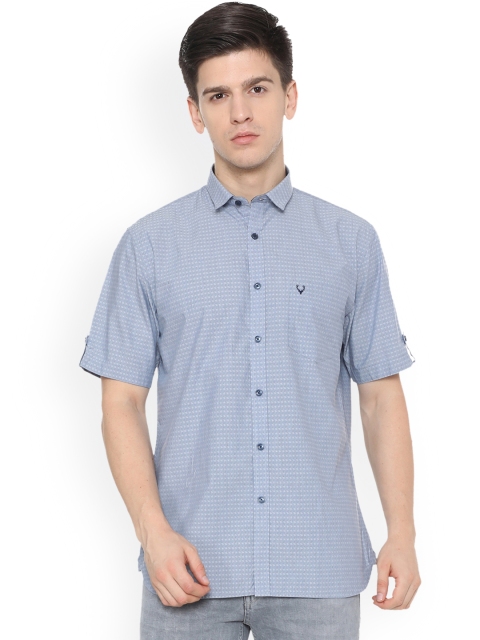 

Allen Solly Men Grey Regular Fit Self Design Casual Shirt