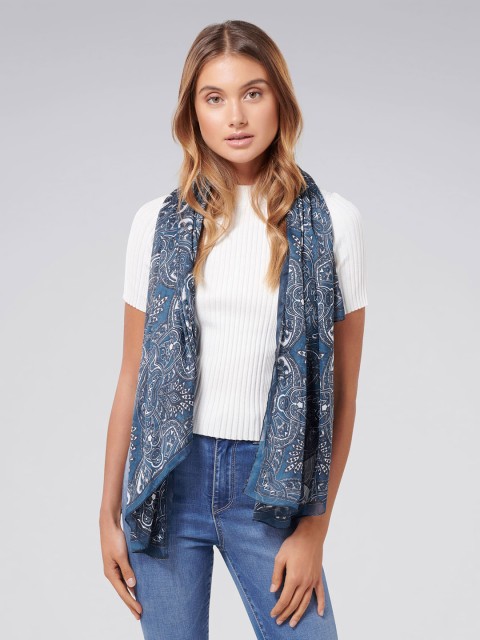 

Forever New Blue Printed Scarf