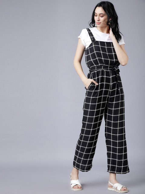 

Tokyo Talkies Black Printed Basic Jumpsuit