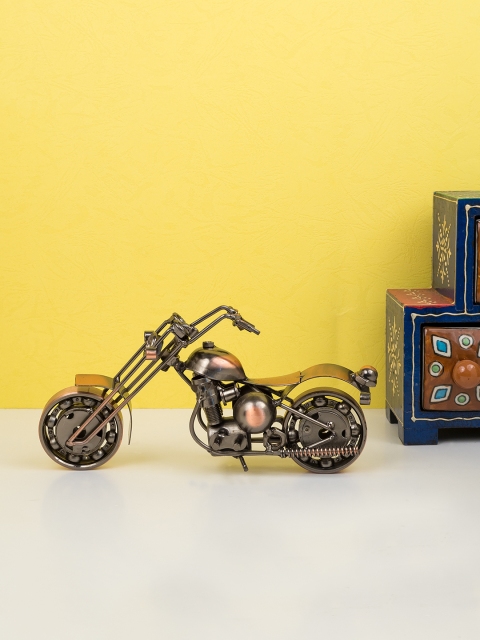 

Golden Peacock Copper-Toned Metal Motor Bike Showpiece
