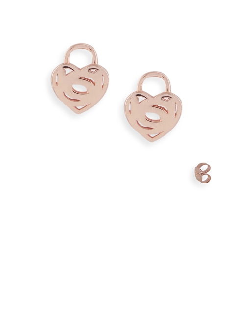 

bebe Silver-Plated Rose Gold Heart Shaped Studs