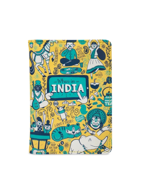 

Chumbak Unisex Yellow Printed Passport Holder