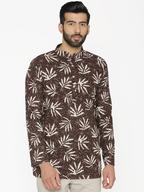 

Wintage Men Brown Printed Straight Kurta
