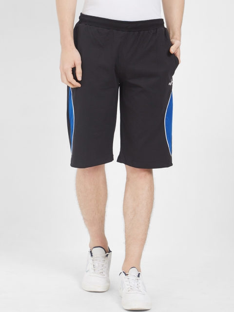 

FiTZ Men Grey Solid Regular Fit Sports Shorts, Black
