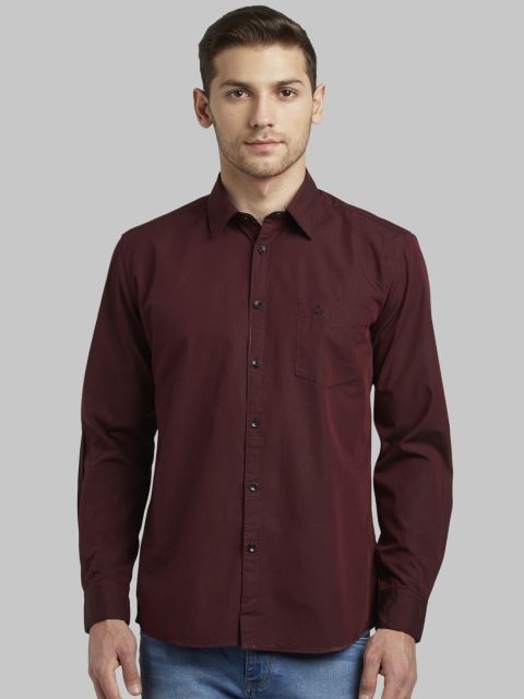 

Parx Men Maroon Slim Fit Solid Casual Shirt