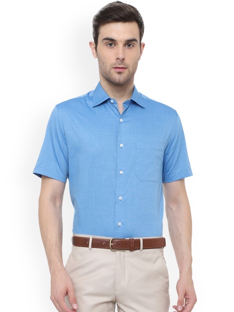 

Louis Philippe Men Blue Classic Regular Fit Solid Formal Shirt