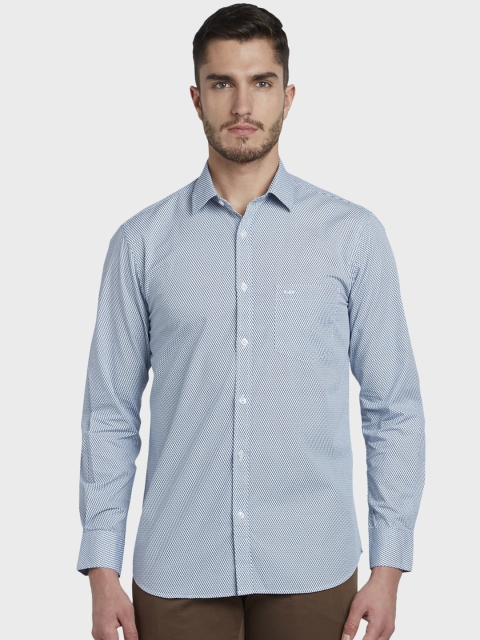 

ColorPlus Men Blue Tailored Fit Printed Casual Shirt