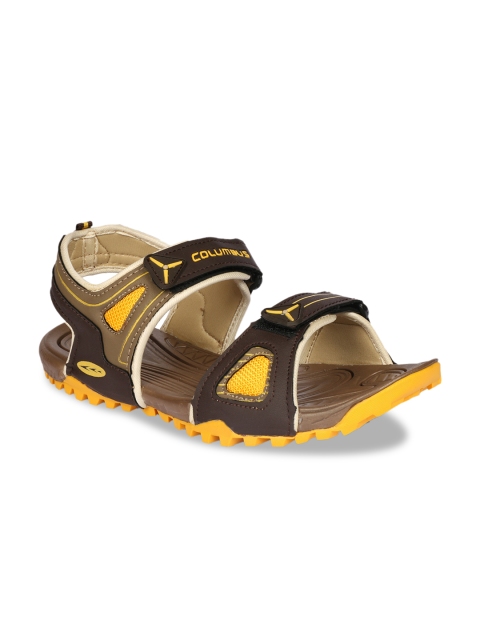 

Columbus Men Yellow & Brown Sports Sandals