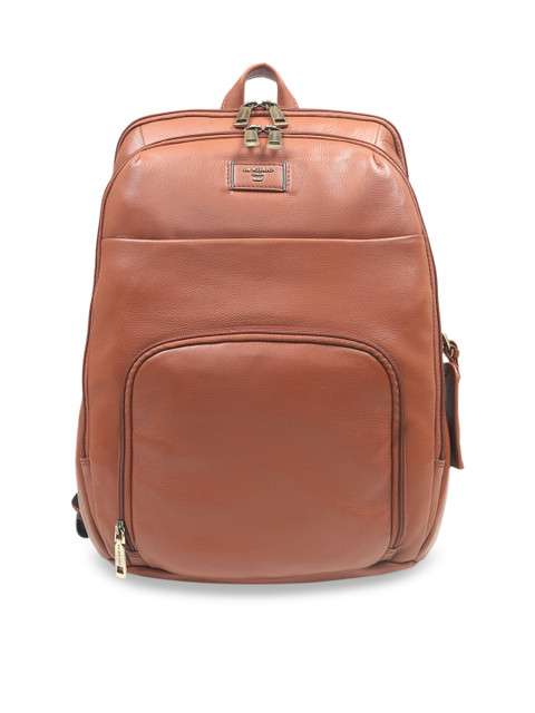 

Da Milano Unisex Brown Solid Leather Backpack