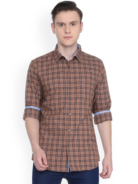 

Van Heusen Sport Men Brown & Black Slim Fit Checked Casual Shirt