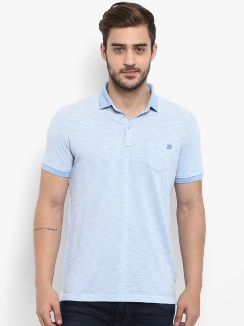 

Mufti Men Blue Solid Polo Collar Slim Fit T-shirt