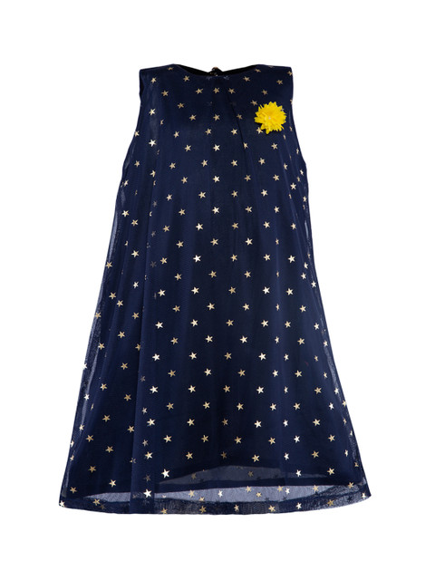

Stylo Bug Girls Blue Printed A-Line Dress