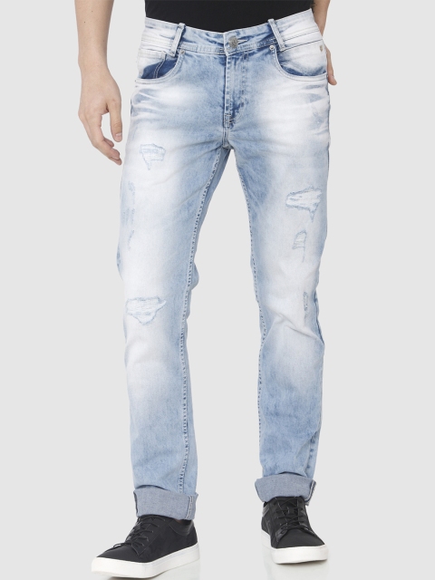 

Mufti Men Blue Slim Fit Mid-Rise Mildly Distressed Stretchable Jeans