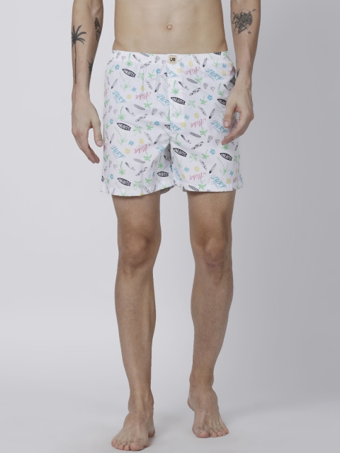 

Urban Dog Men White Printed Pure Cotton Boxers UDBX138