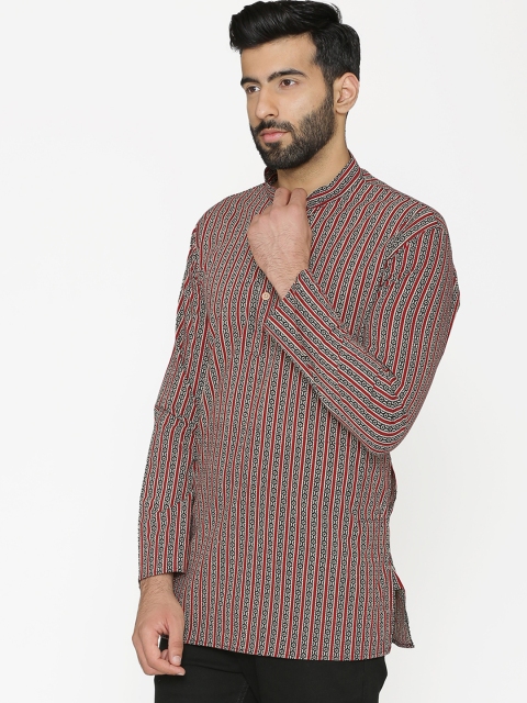 

Wintage Men Maroon Printed Straight Kurta