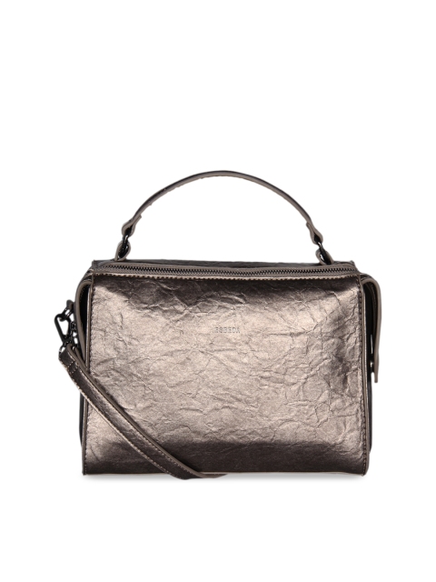 

ESBEDA Gunmetal-Toned Solid Handheld Bag, Metallic