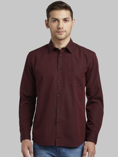 

Parx Men Maroon Slim Fit Solid Casual Shirt