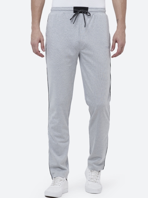 

VINENZIA Men Grey Self-Design Slim-Fit Trackpant