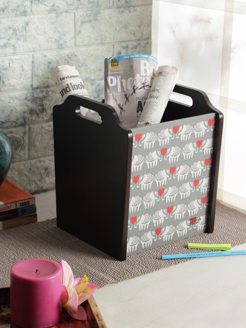 

India Circus by Krsnaa Mehta Coffee Brown & Grey MDF Magazine Organiser