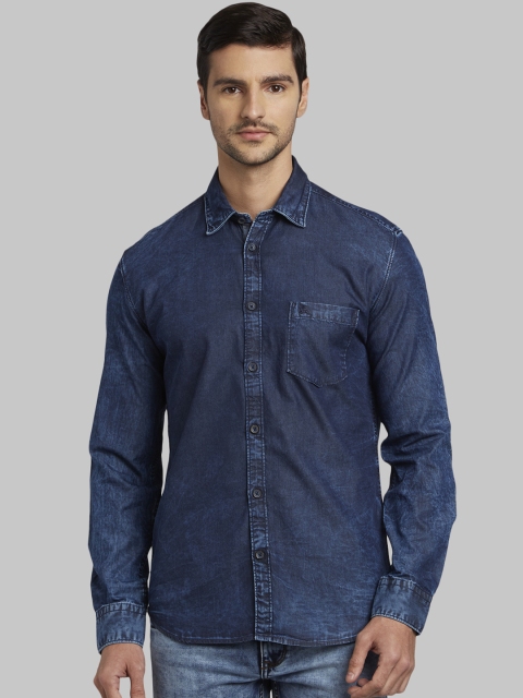 

Parx Men Blue Slim Fit Solid Casual Shirt