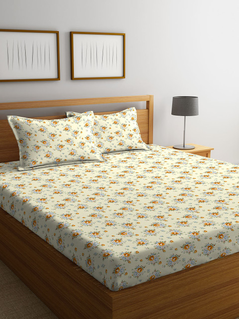 

STELLAR HOME Multicoloured Printed 104 TC Cotton King Bedsheet with 2 Pillow Covers, Multi