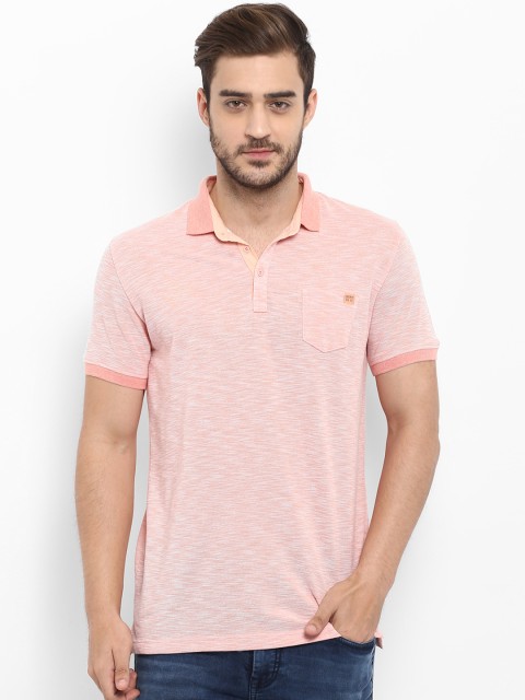 

Mufti Men Peach-Coloured Printed Polo Collar Slim Fit T-shirt