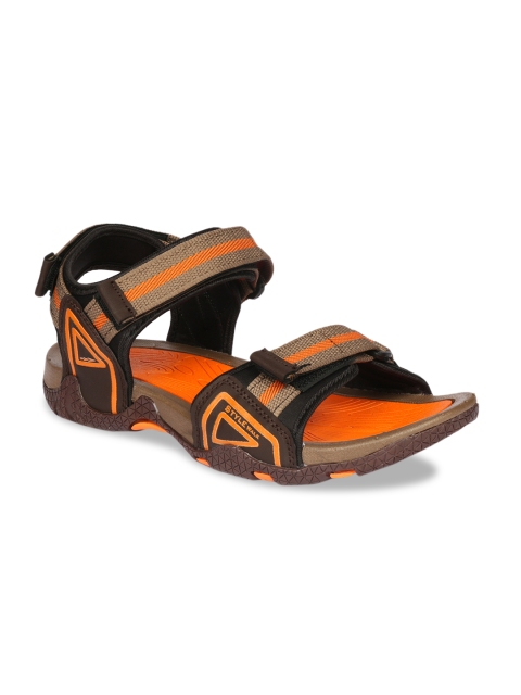 

Columbus Men Orange & Brown Sports Sandals